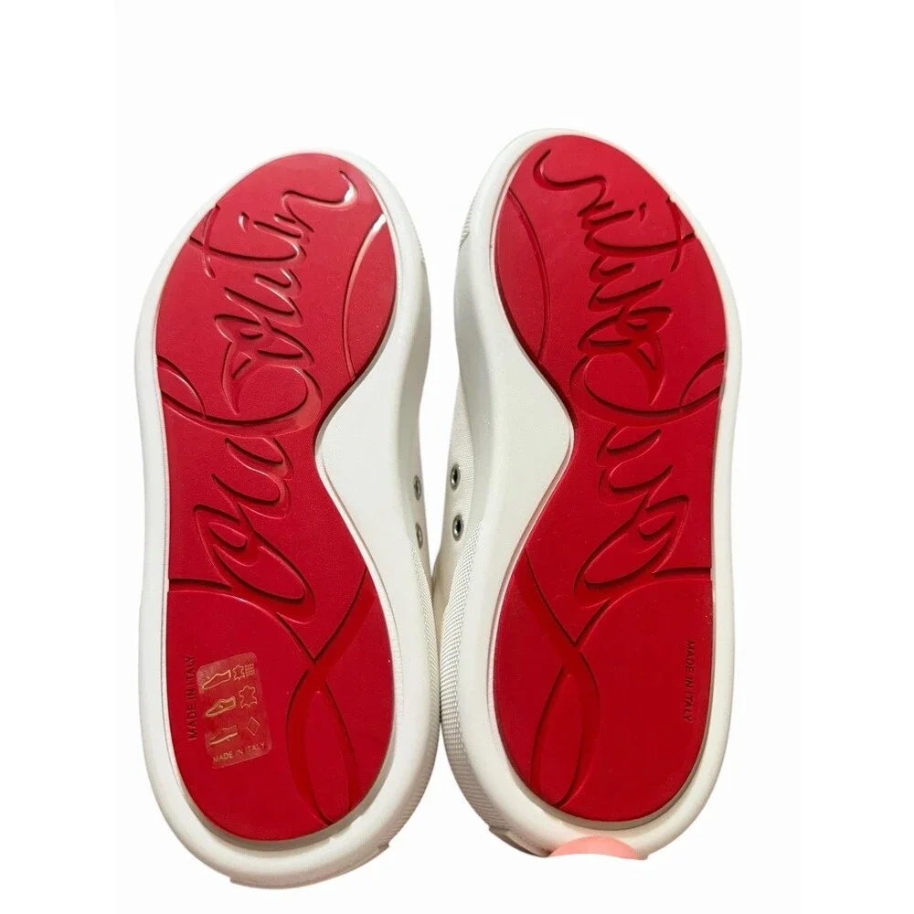 Christian Louboutin Women’s Platform Sneakers Vieira White Size 37.5 Designer
